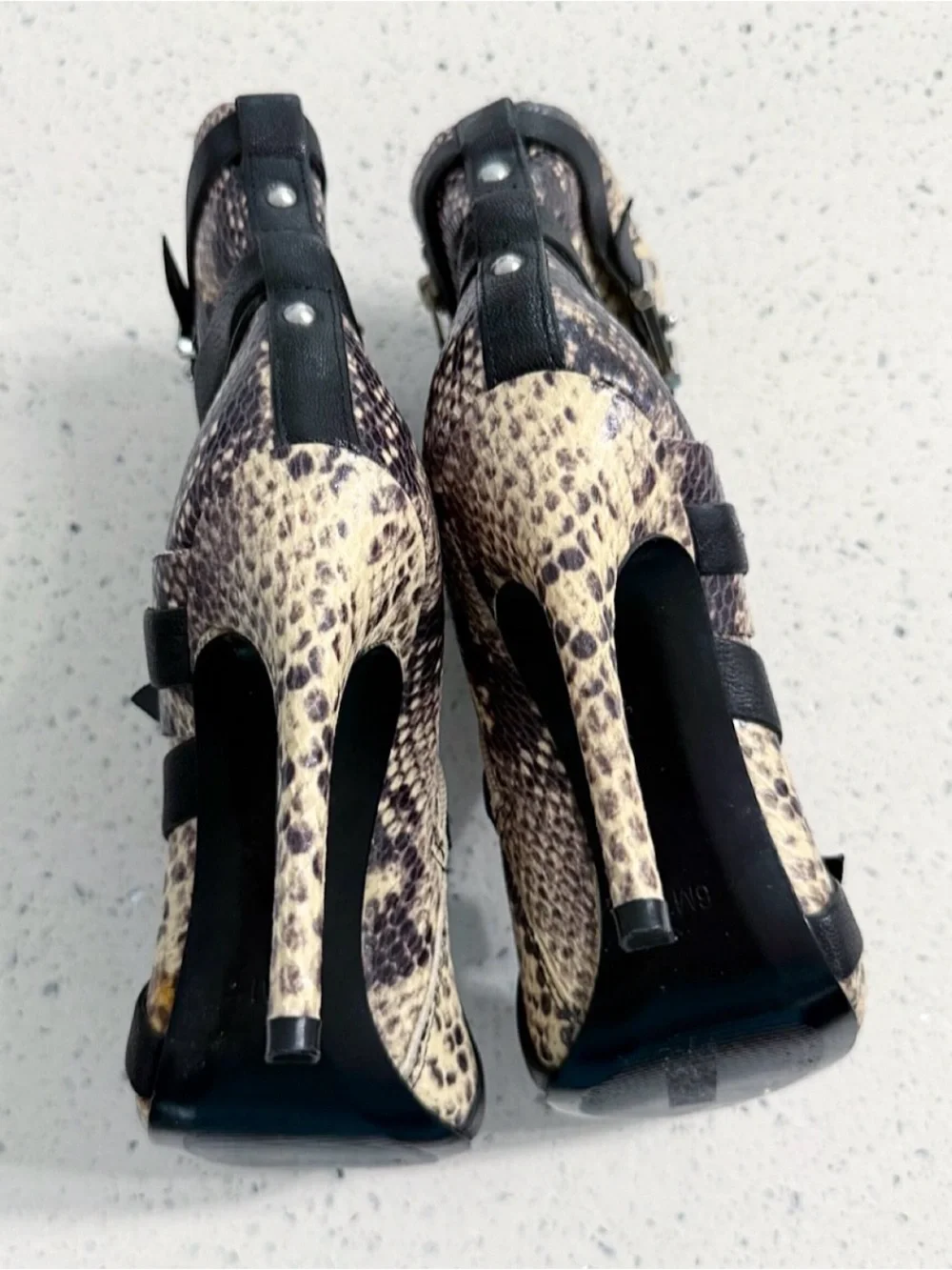 GUESS Paisley 2 Snake Print Ankle Booties Size 6 Pointed Toe Stiletto Heels - Picture 7 of 14